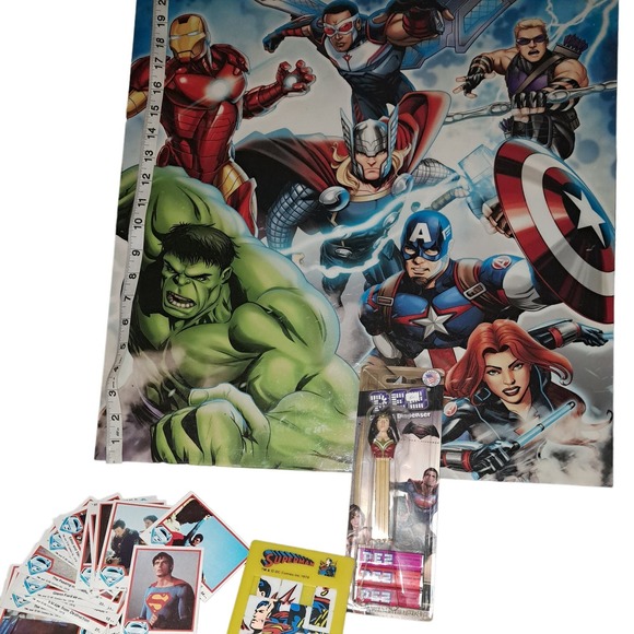 Fantastic Fun 20in MARVEL Canvas Poster-Vintage WonderWoman PEZ-Superman - Picture 1 of 8